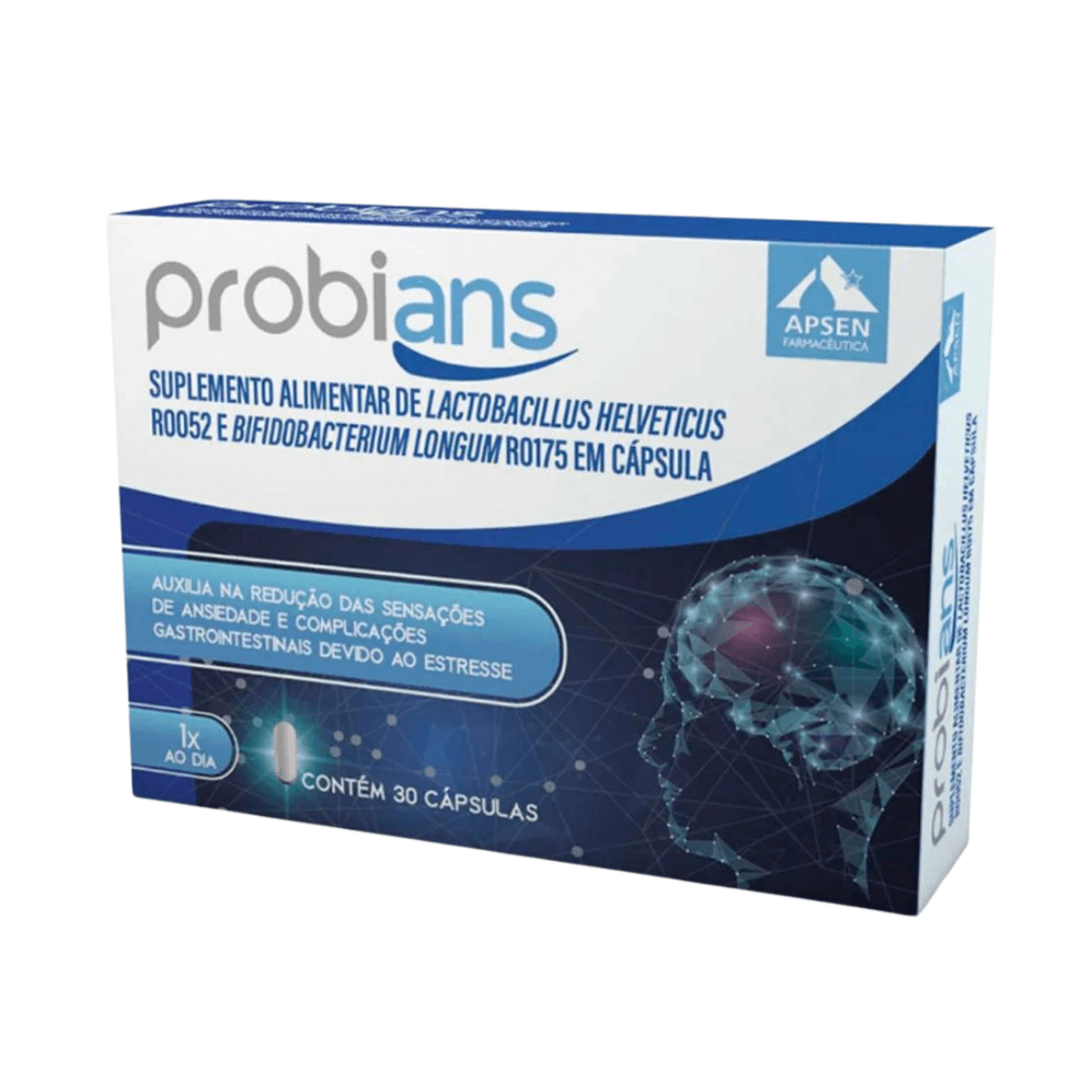 Probians Psicobiótico Suplemento Alimentar com 30 Cápsulas