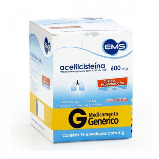 Acetilcisteina 600mg Ems 16 Saches 5g Cada