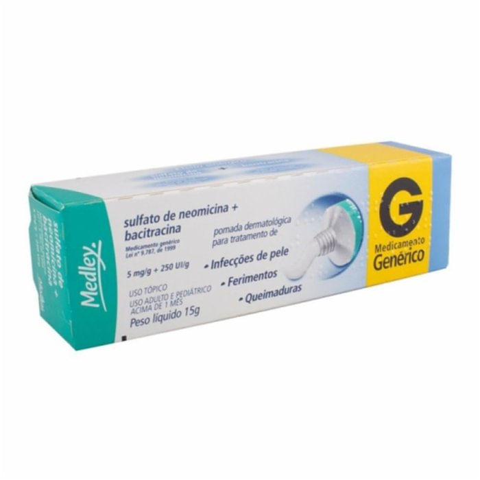 Sulfato de Neomicina + Bacitracina Zíncica Pomada Medley 15g