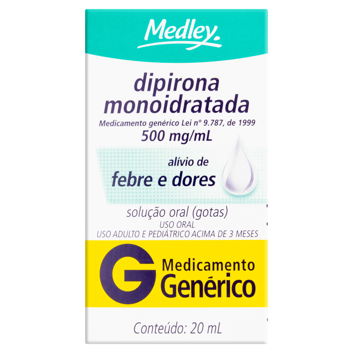 Dipirona 500mg/ml Gotas Medley 20ml