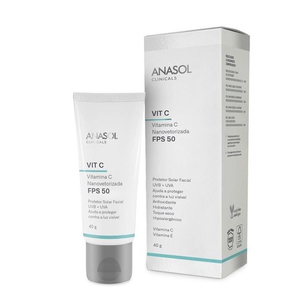 Protetor Solar Facial Anasol Clinicals FPS 50 Vit C 40g