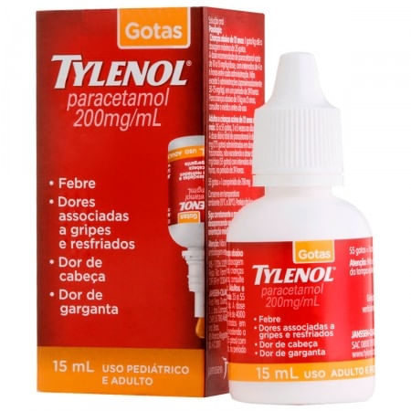 Tylenol Paracetamol 200mg/ml Solução Gotas 15ml Tylenol Gotas 15ml