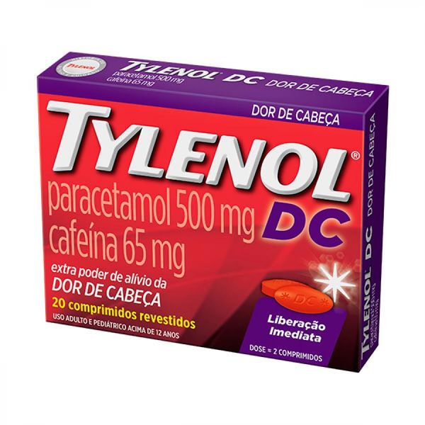 Tylenol DC 500mg/65mg com 20 Comprimidos Tylenol DC 500mg/65mg c/ 20 Comprimidos