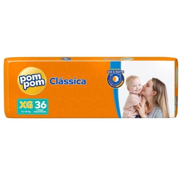Fralda Pom Pom Clássica Mega XG com 36 Unidades