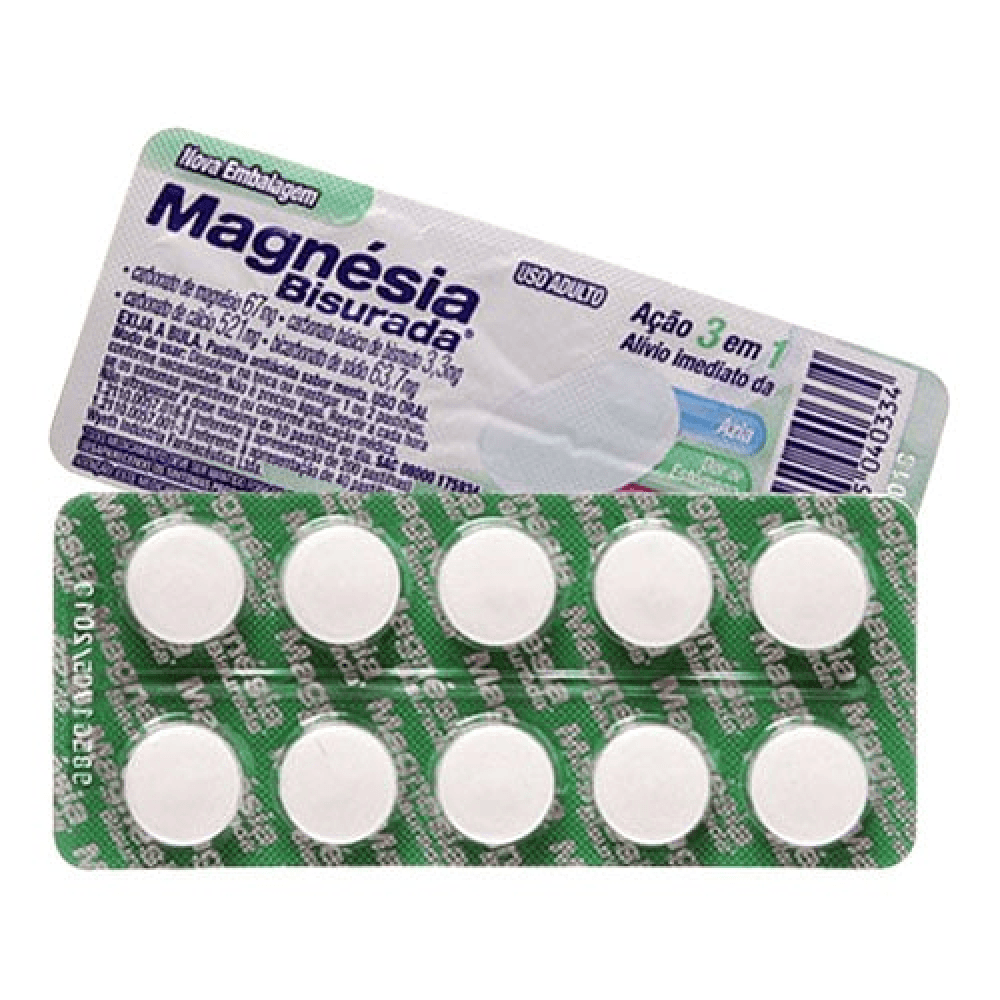 Magnésia Bisurada 10 Pastilhas