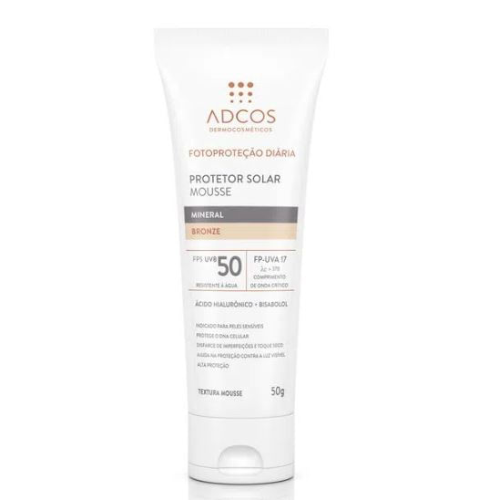 Protetor Solar Mousse Adcos Mineral FPS 50 Bronze 50g