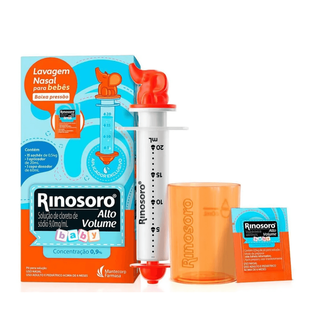 Rinosoro Baby Alto Volume com 15 Sachês + 1 Aplicador 20ml