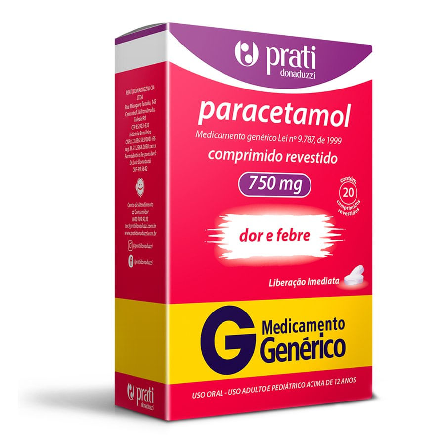 PARACETAMOL 750MG C/20 COMP PRATI